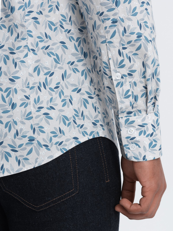 Ombre Clothing Szürke férfi mintás ing Ombre Clothing