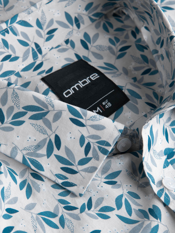 Ombre Clothing Szürke férfi mintás ing Ombre Clothing