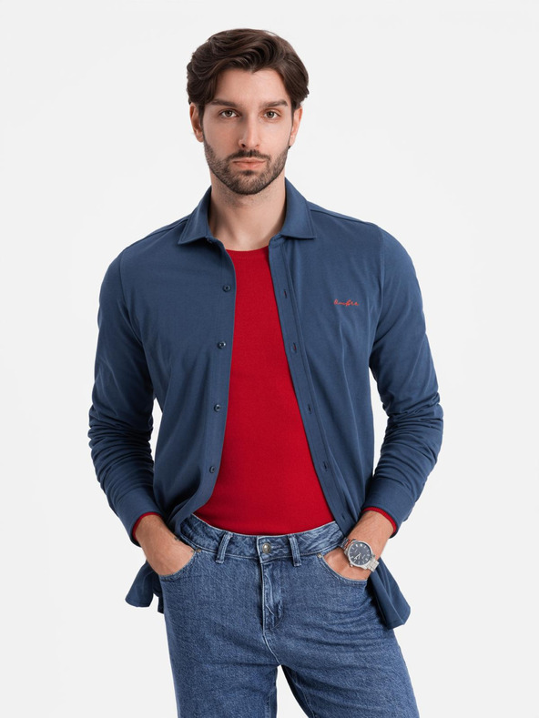 Ombre Clothing Kék férfi trikó ing Ombre Clothing Ombre Clothing