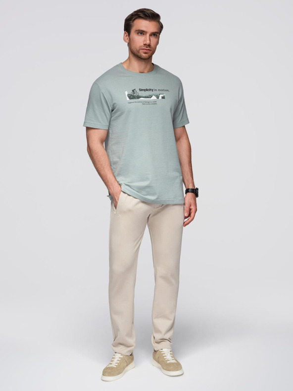 Ombre Clothing Férfi bézs színű melegítőnadrág Ombre ruházat