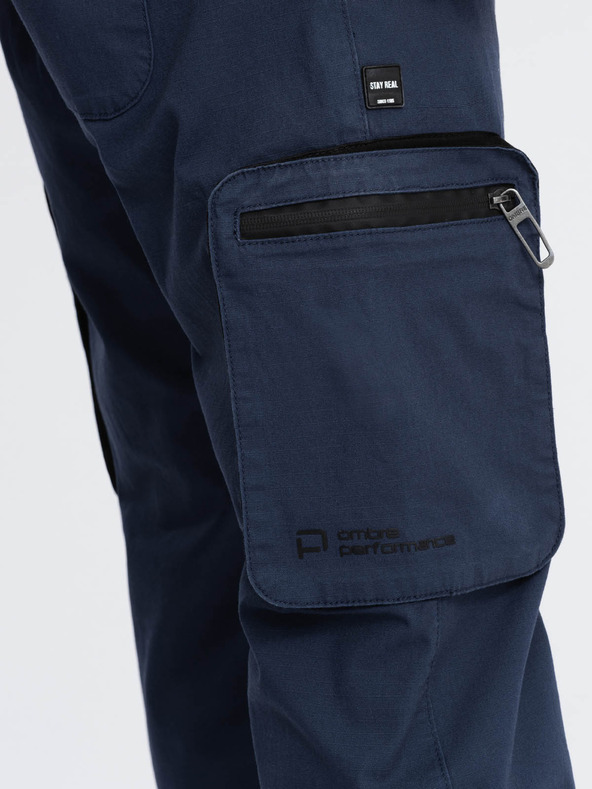 Ombre Clothing Sötétkék férfi cargo jogger nadrág Ombre ruházat