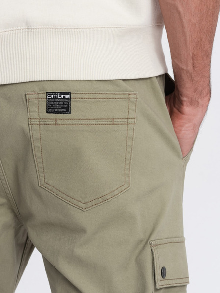 Ombre Clothing Khaki férfi cargo jogger nadrág Ombre ruházat