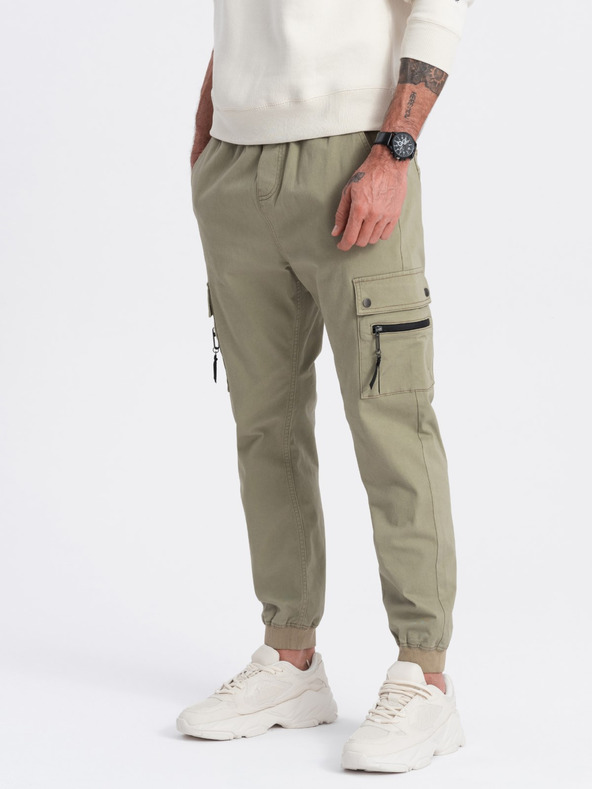 Ombre Clothing Khaki férfi cargo jogger nadrág Ombre ruházat
