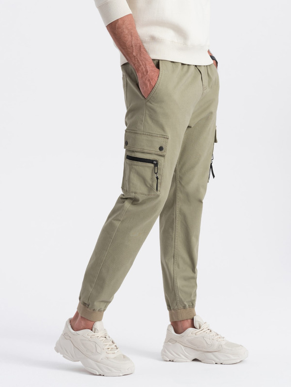 Ombre Clothing Khaki férfi cargo jogger nadrág Ombre ruházat