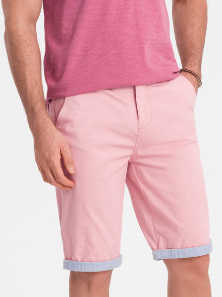 Ombre Clothing Rózsaszín férfi chino rövidnadrág farmer szegéllyel Ombre ruházat