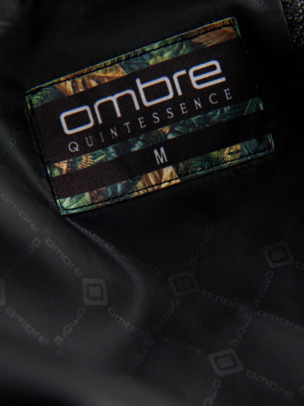 Ombre Clothing Sötétszürke férfi jacquard blézer Ombre ruházat