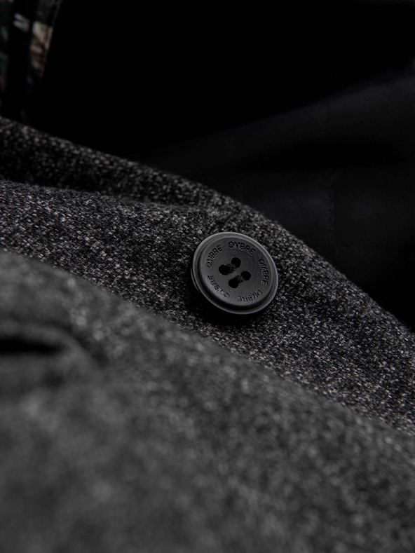 Ombre Clothing Sötétszürke férfi jacquard blézer Ombre ruházat