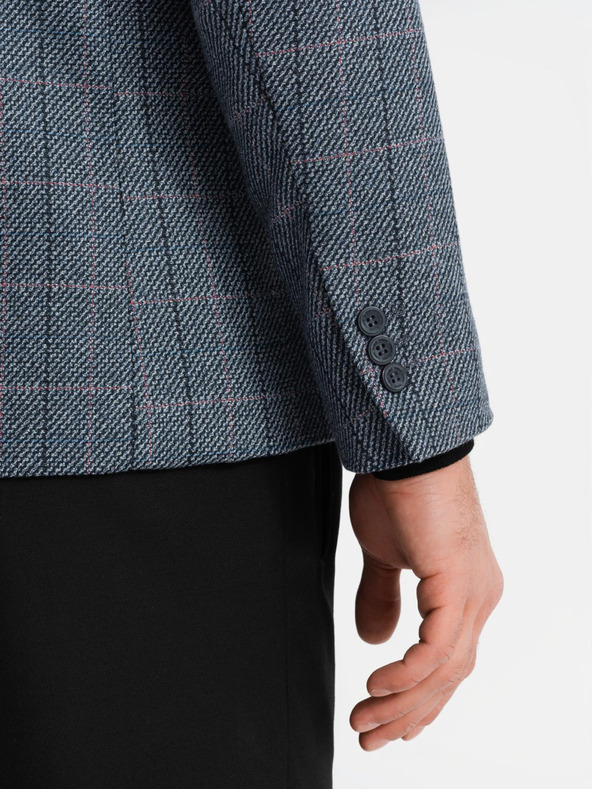 Ombre Clothing Szürke férfi jacquard blézer Ombre ruházat