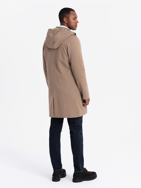 Ombre Clothing Barna Férfi kapucnis kabát Ombre ruházat