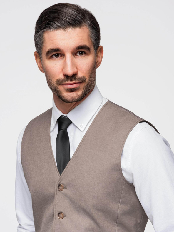 Ombre Clothing Bézs férfi öltöny mellény Ombre ruházat