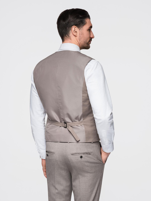 Ombre Clothing Bézs férfi öltöny mellény Ombre ruházat