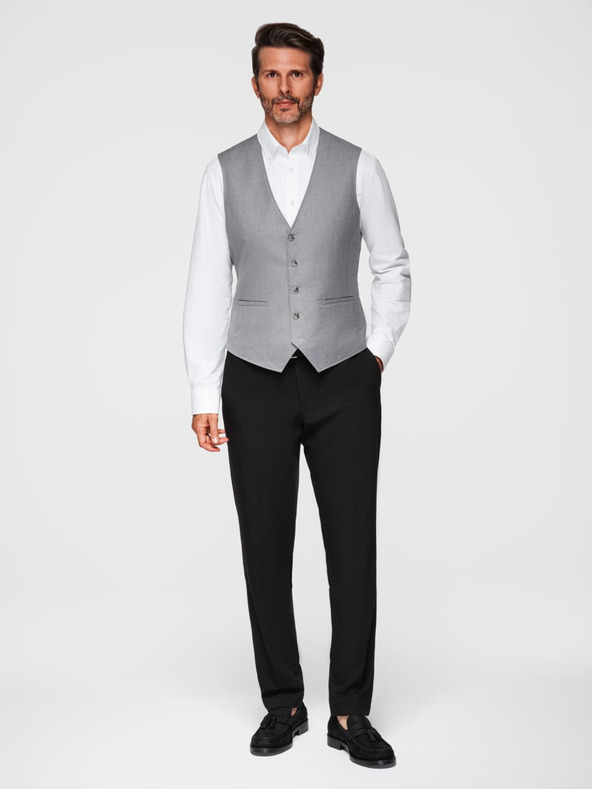 Ombre Clothing Szürke férfi öltöny mellény Ombre Clothing