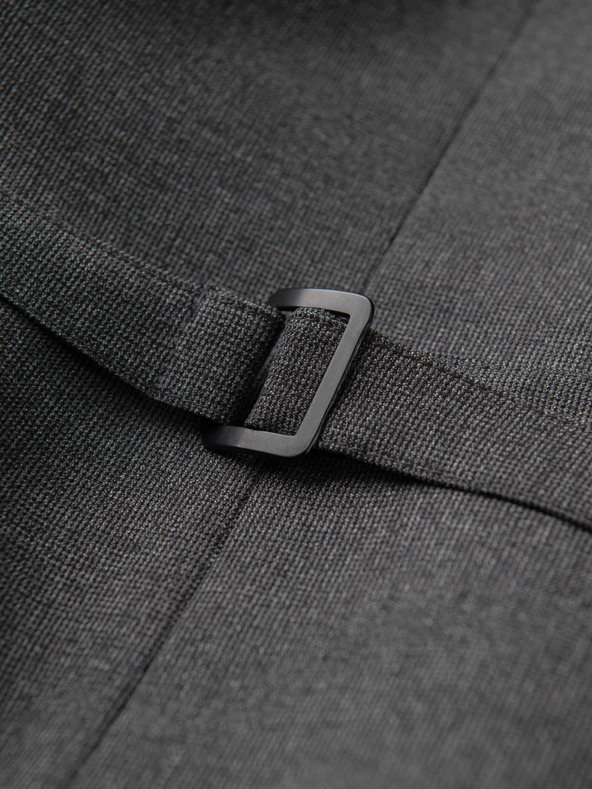 Ombre Clothing Sötétszürke férfi öltöny mellény gallérral Ombre ruházat