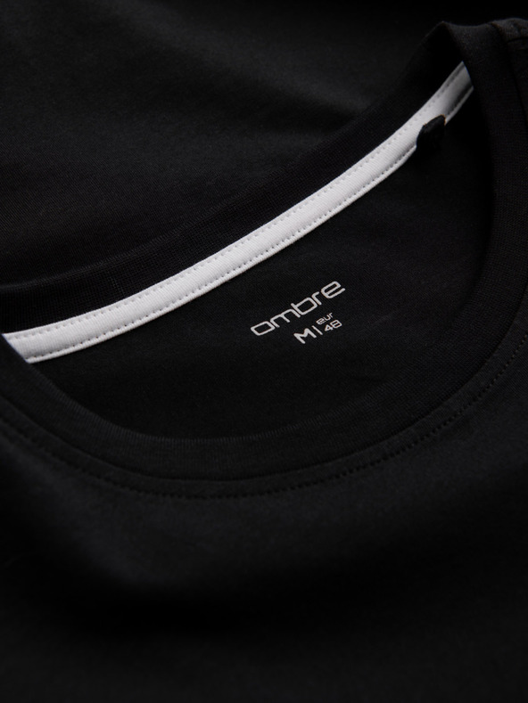 Ombre Clothing Fekete férfi póló Ombre Clothing