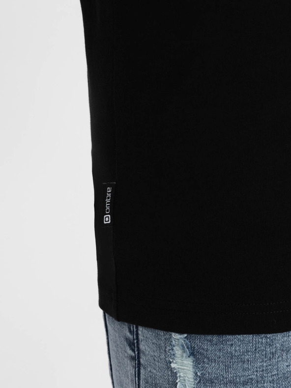 Ombre Clothing Fekete férfi póló Ombre Clothing