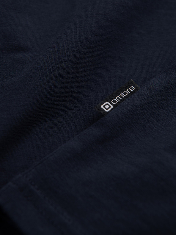 Ombre Clothing Sötétkék férfi v-nyakú póló Ombre Ruházat