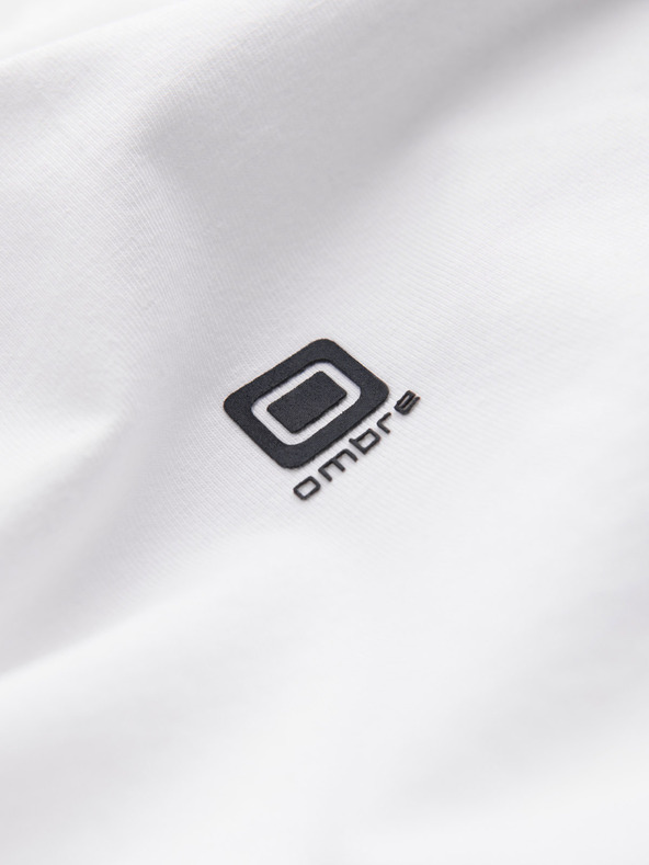 Ombre Clothing Fehér férfi V-nyakú póló Ombre ruházat