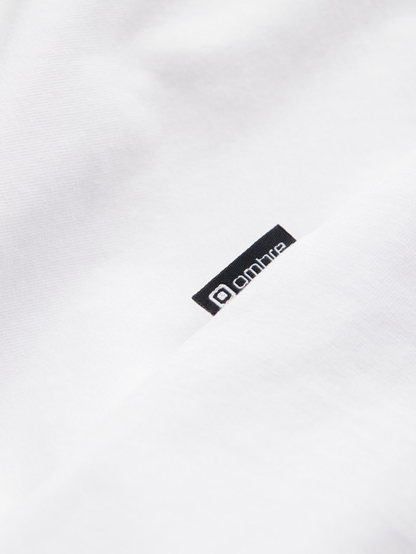 Ombre Clothing Fehér férfi V-nyakú póló Ombre ruházat