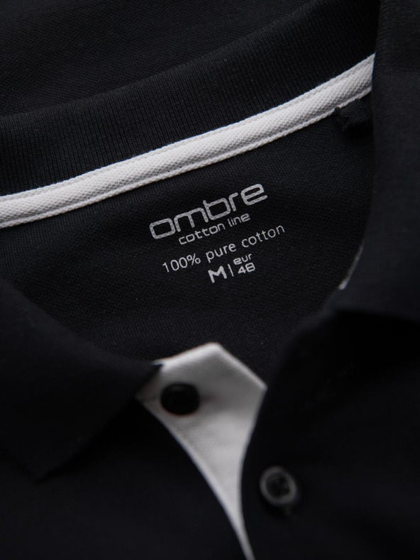 Ombre Clothing Fekete férfi póló póló Ombre ruházat