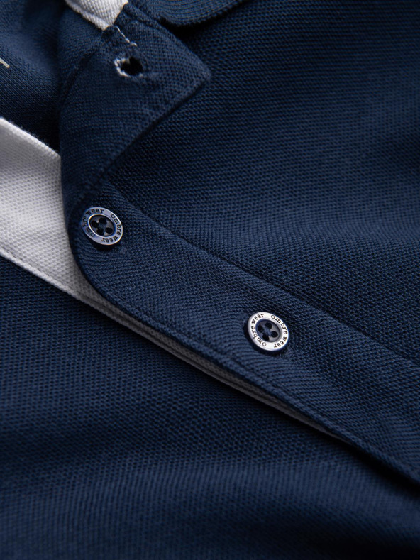 Ombre Clothing Sötétkék férfi póló póló Ombre Clothing