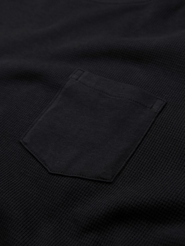 Ombre Clothing Fekete férfi basic ing zsebbel Ombre Clothing Ombre Clothing