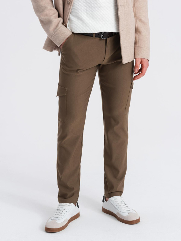 Ombre Clothing Khaki férfi cargo nadrág Ombre ruházat
