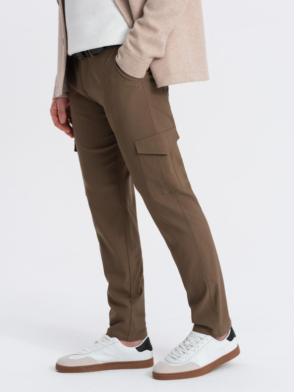 Ombre Clothing Khaki férfi cargo nadrág Ombre ruházat