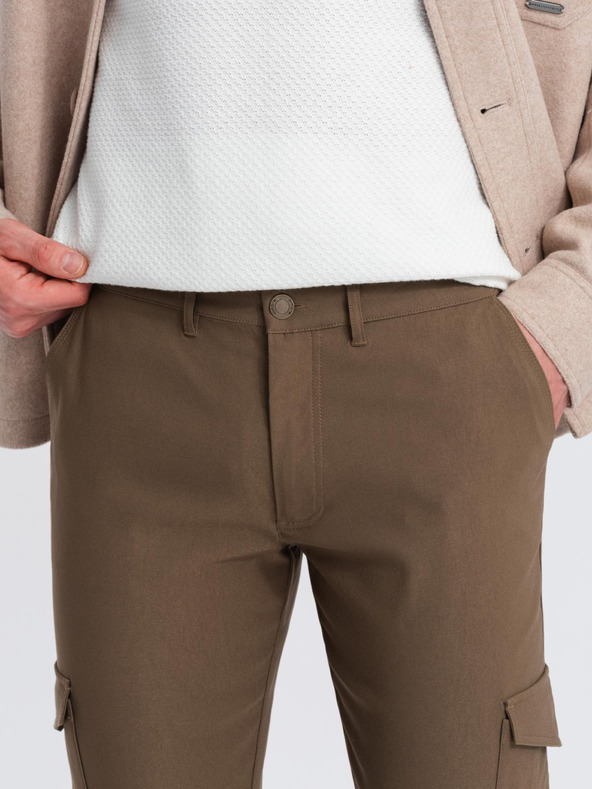 Ombre Clothing Khaki férfi cargo nadrág Ombre ruházat