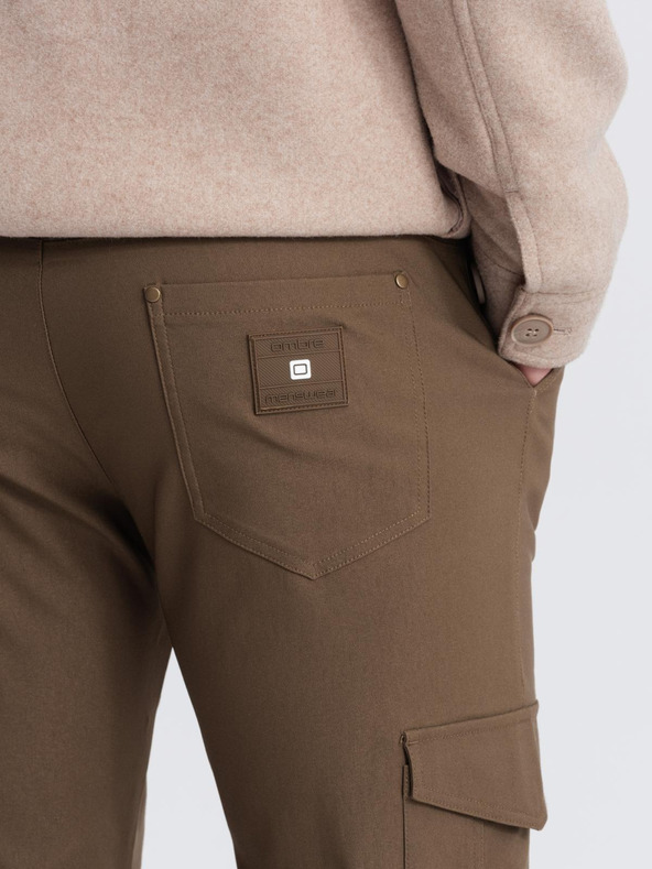 Ombre Clothing Khaki férfi cargo nadrág Ombre ruházat