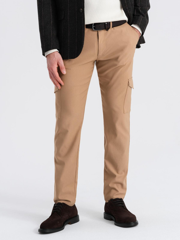 Ombre Clothing Világosbarna férfi cargo nadrág Ombre ruházat