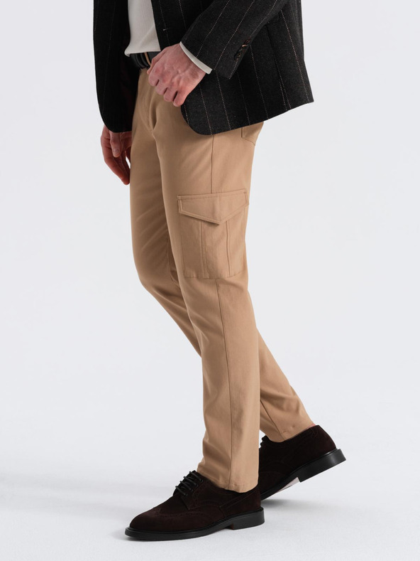 Ombre Clothing Világosbarna férfi cargo nadrág Ombre ruházat