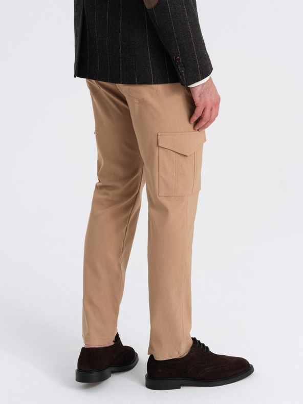 Ombre Clothing Világosbarna férfi cargo nadrág Ombre ruházat