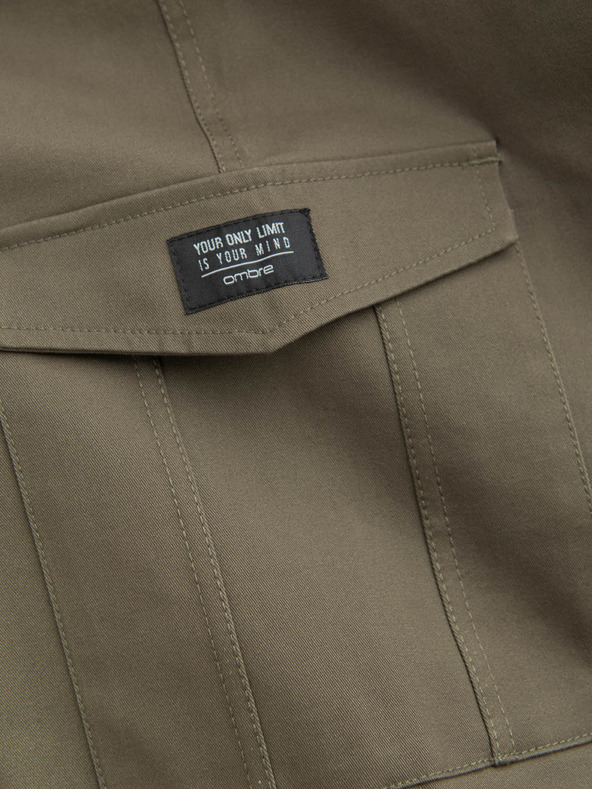 Ombre Clothing Sötétzöld férfi cargo nadrág Ombre Ruházat