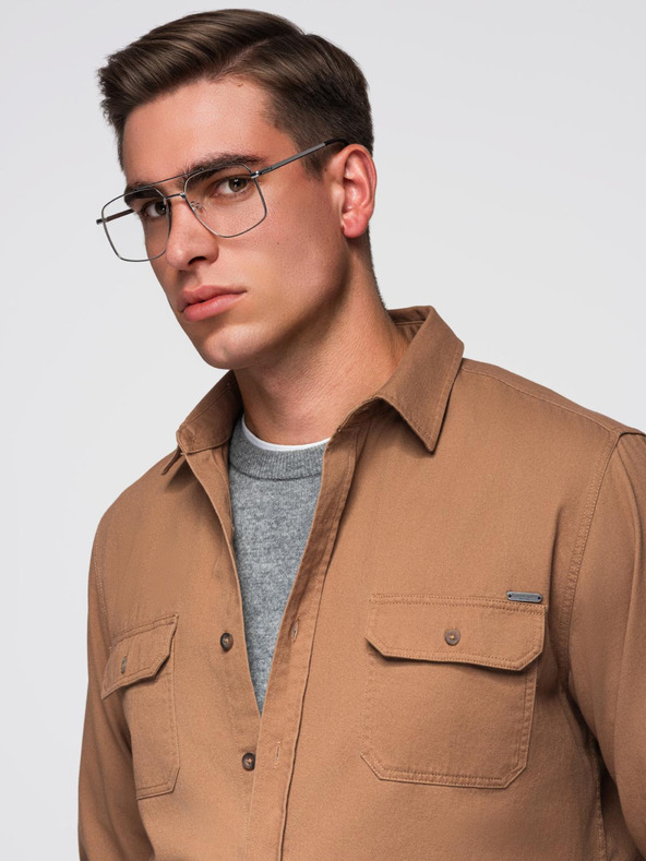 Ombre Clothing Barna férfi ing Ombre ruházat