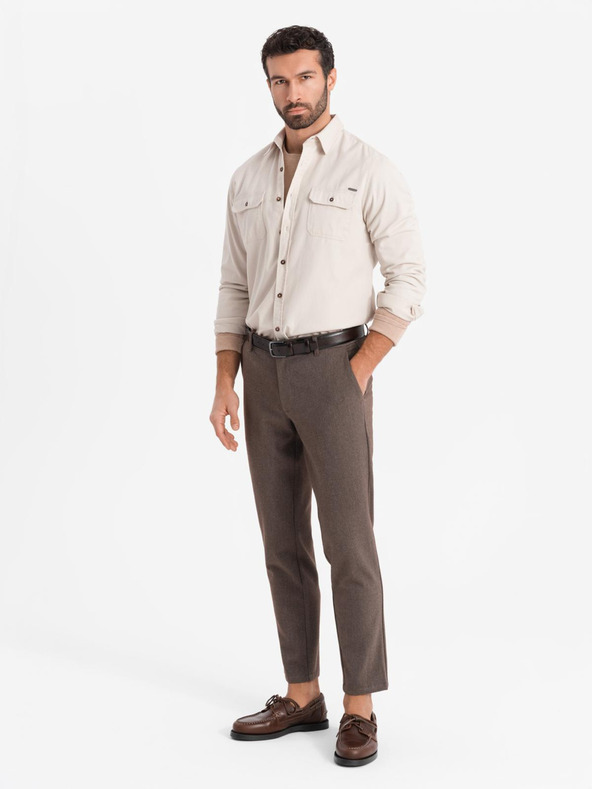 Ombre Clothing Krémszínű férfi Ombre ruházat felsőing