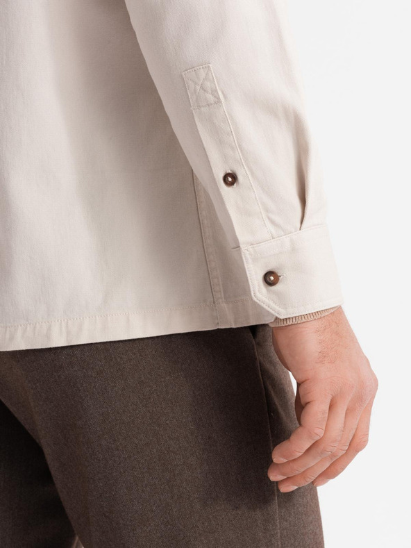 Ombre Clothing Krémszínű férfi Ombre ruházat felsőing