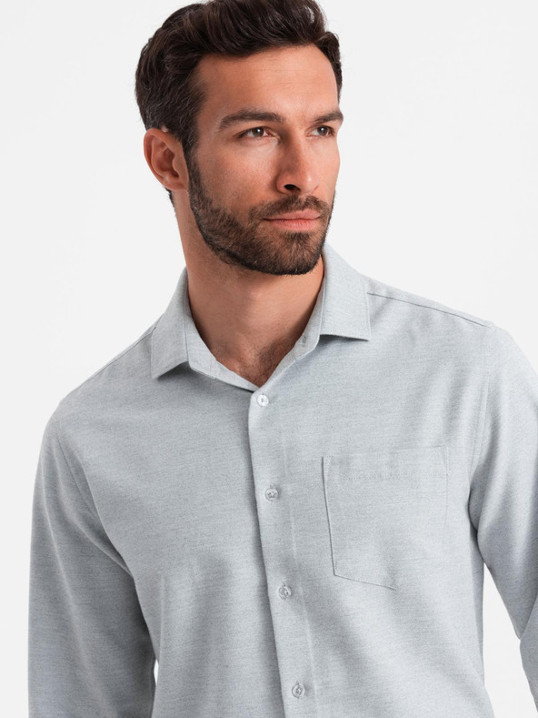 Ombre Clothing Világosszürke férfi szürke ing Ombre Clothing Ombre Clothing férfi ing