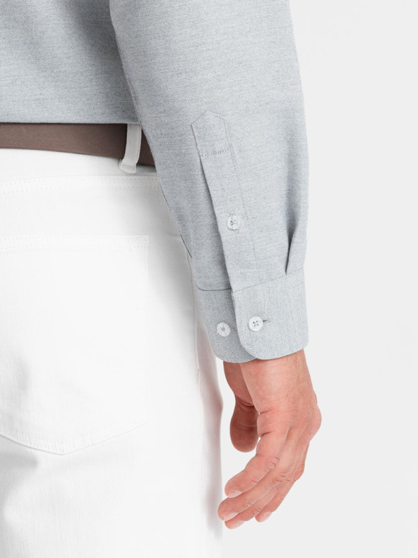 Ombre Clothing Világosszürke férfi szürke ing Ombre Clothing Ombre Clothing férfi ing