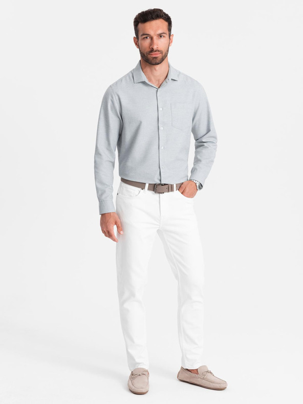 Ombre Clothing Világosszürke férfi szürke ing Ombre Clothing Ombre Clothing férfi ing