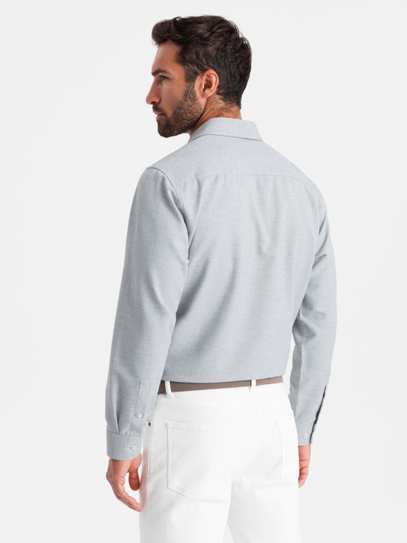 Ombre Clothing Világosszürke férfi szürke ing Ombre Clothing Ombre Clothing férfi ing