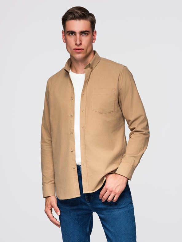 Ombre Clothing Világosbarna férfi ombre ruházat ing