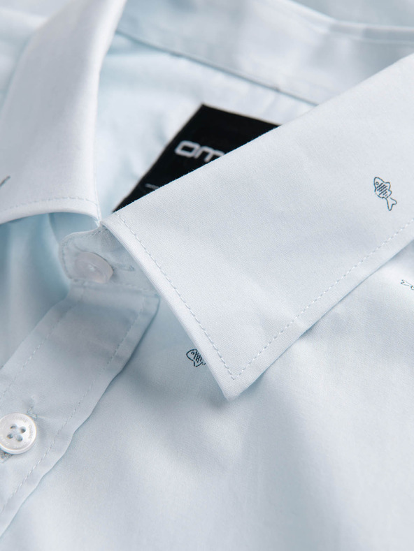 Ombre Clothing Világoskék férfi mintás póló Ombre ruházat