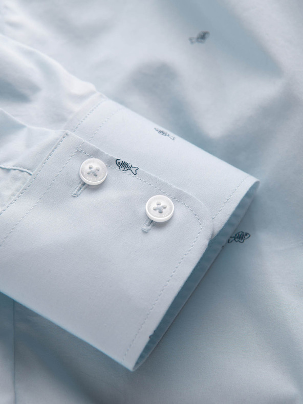 Ombre Clothing Világoskék férfi mintás póló Ombre ruházat