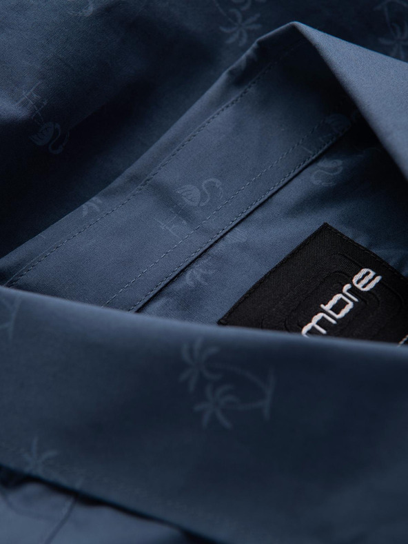 Ombre Clothing Sötétkék férfi mintás flanelinges ing Ombre Clothing