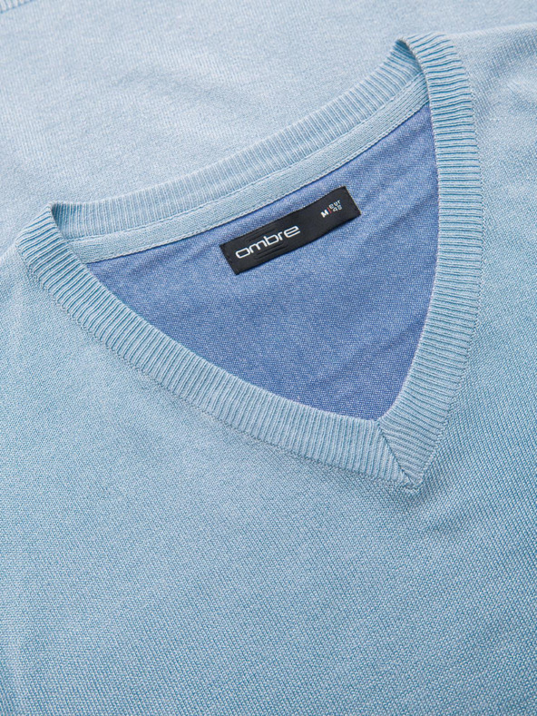 Ombre Clothing Világoskék férfi pulóver Ombre ruházat