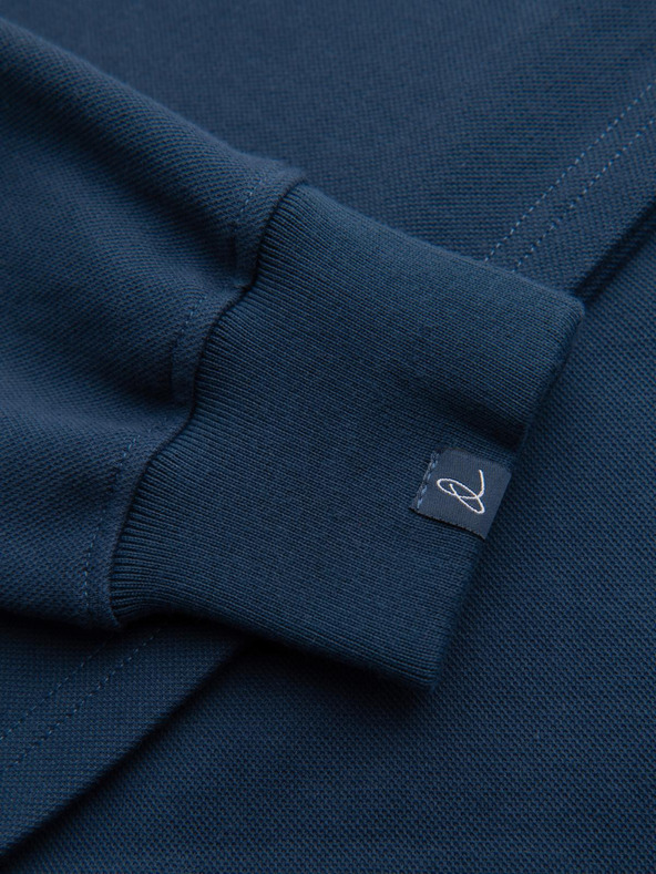 Ombre Clothing Sötétkék férfi alap gallérral pulóver Ombre Ruházat