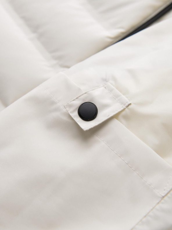 Ombre Clothing Krémszínű férfi steppelt télikabát Ombre ruházat