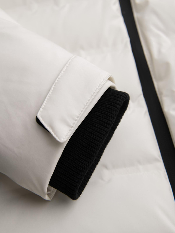 Ombre Clothing Krémszínű férfi steppelt télikabát Ombre ruházat