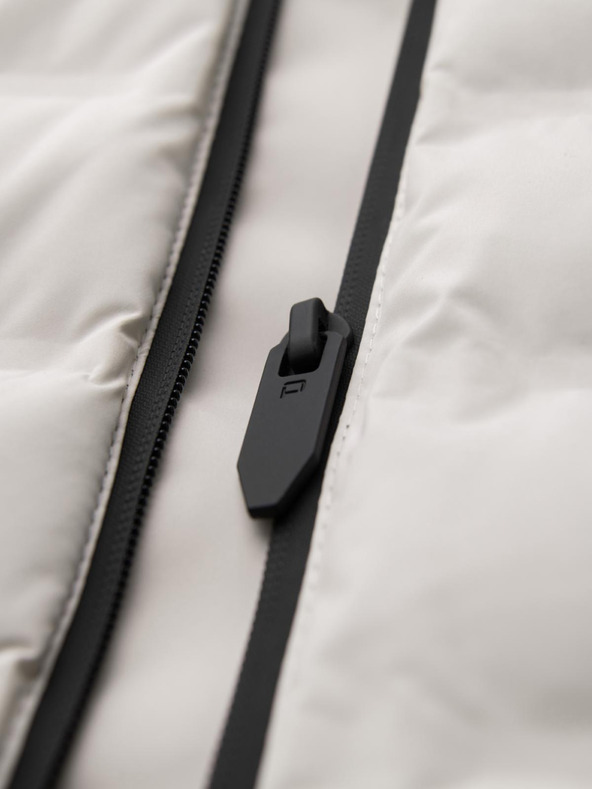 Ombre Clothing Krémszínű férfi steppelt télikabát Ombre ruházat