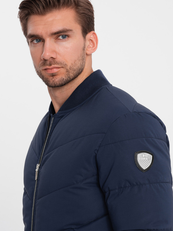 Ombre Clothing Sötétkék férfi steppelt bomber Ombre Ruházat